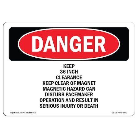 OSHA Danger, 18 Height, Decal